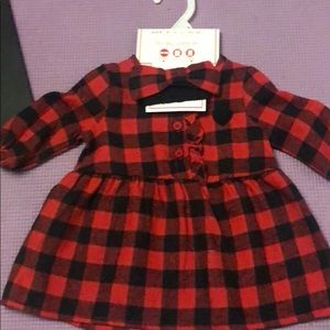 Flannel red and black dress